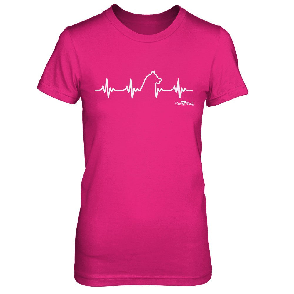 Siberian Husky Heartbeat Fitted Short Sleeve Tee