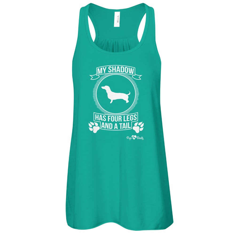 Dachshund - My Shadow Flowy Racerback Tank