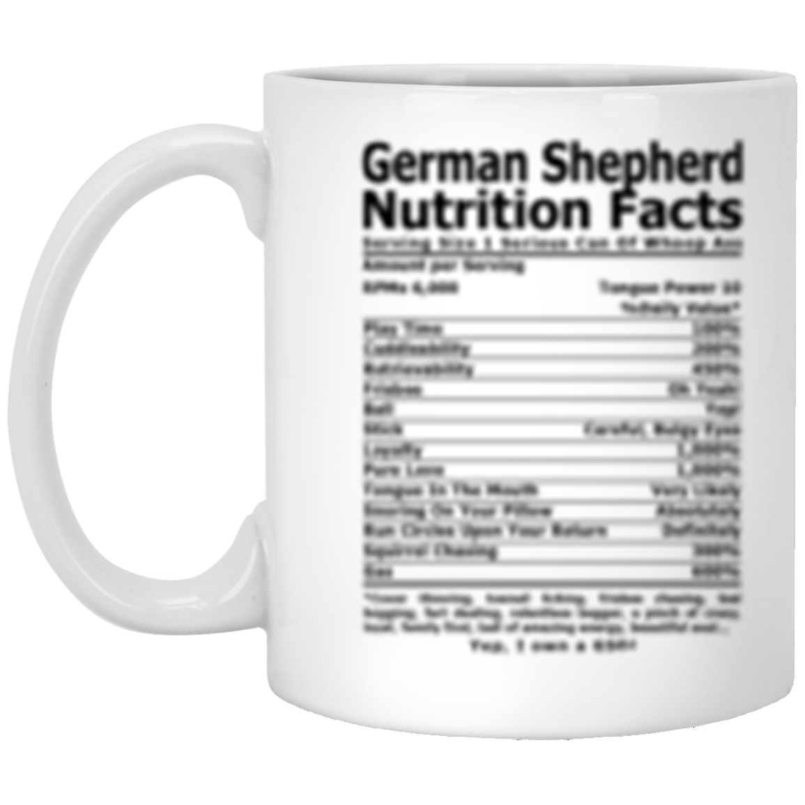 German Shepherd Nutrition Facts Coffee, Tea Mug