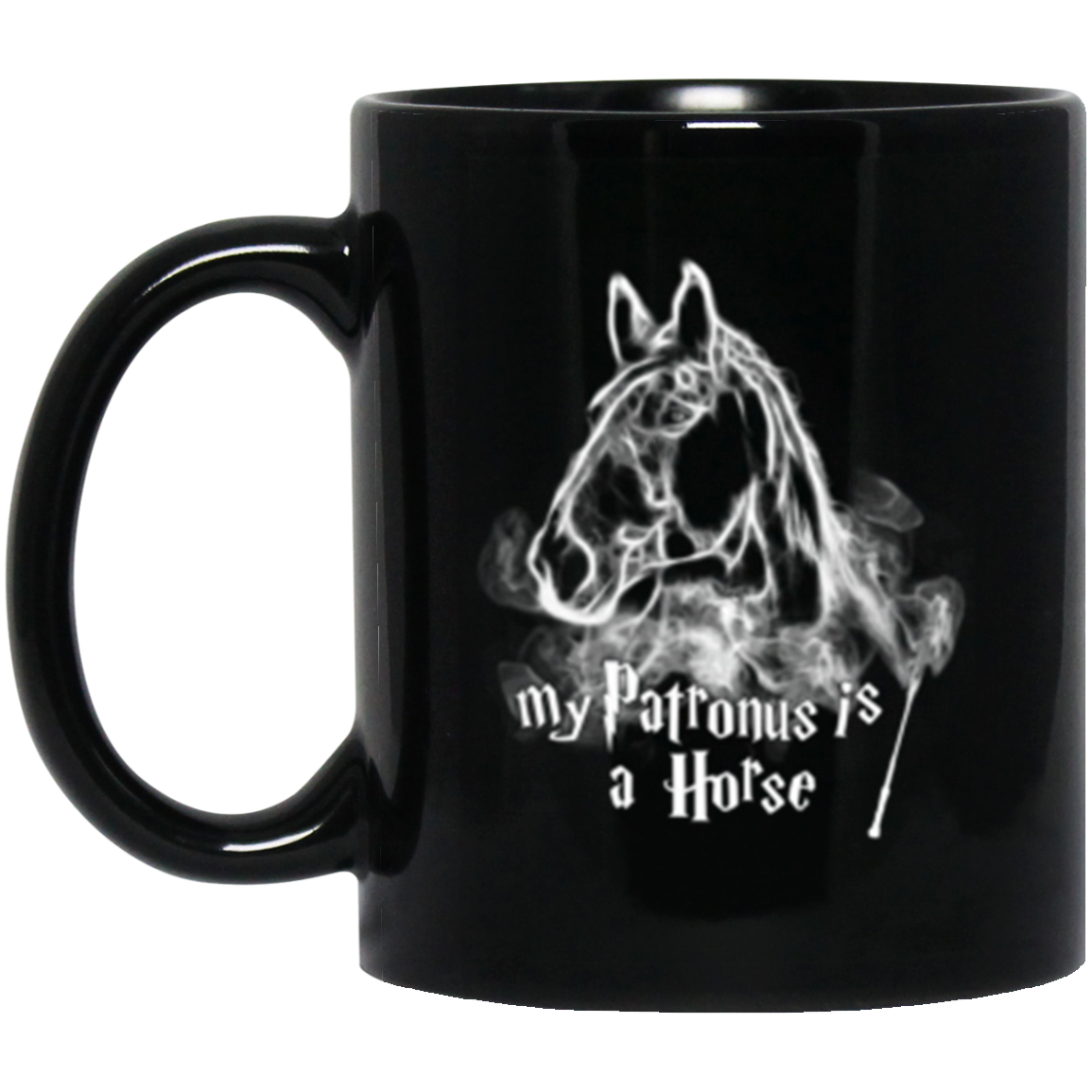 Horse Patronus 11 oz. Black Mug