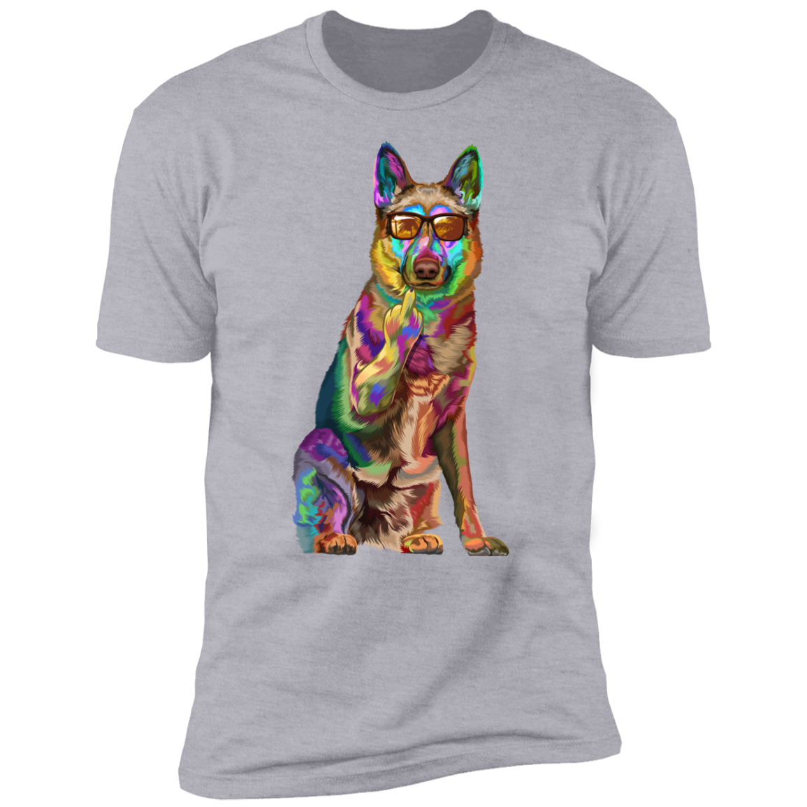 German Shepherd Middle Finger Short Sleeve T-Shirt