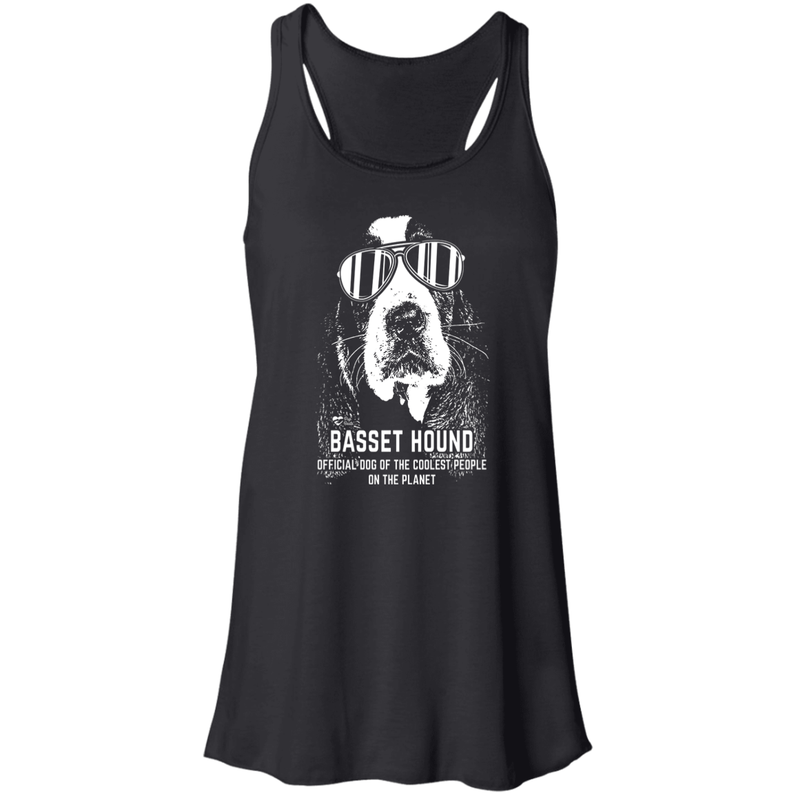 Coolest Basset Hound Flowy Racerback Tank