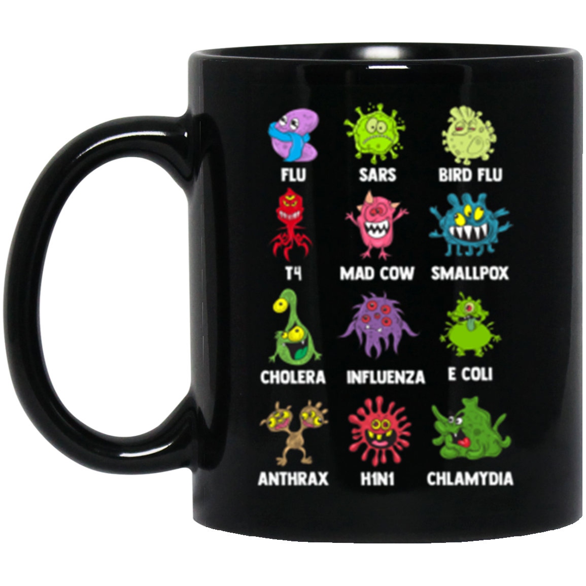 Top 12 diseases 11 oz black mug