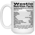 Westie Nutri Facts 15 oz. White Mug