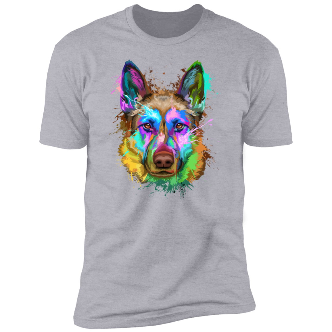 German Shepherd Splash P Short Sleeve T-Shirt