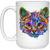 Cat Splash Art 15 oz. White Mug