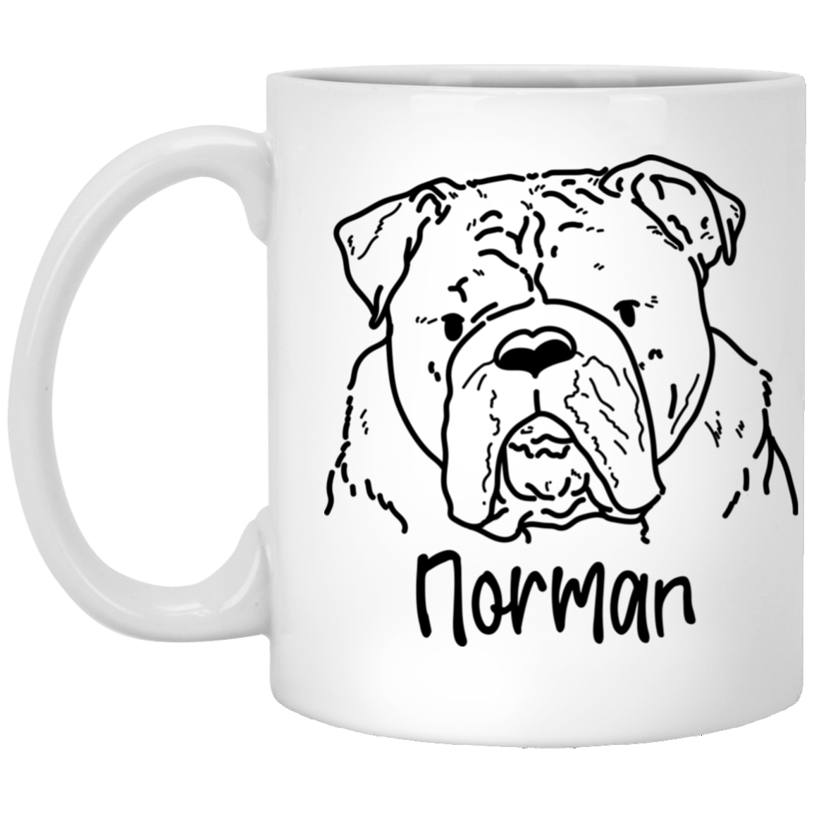 Norman The Bulldog 11 oz. White Mug