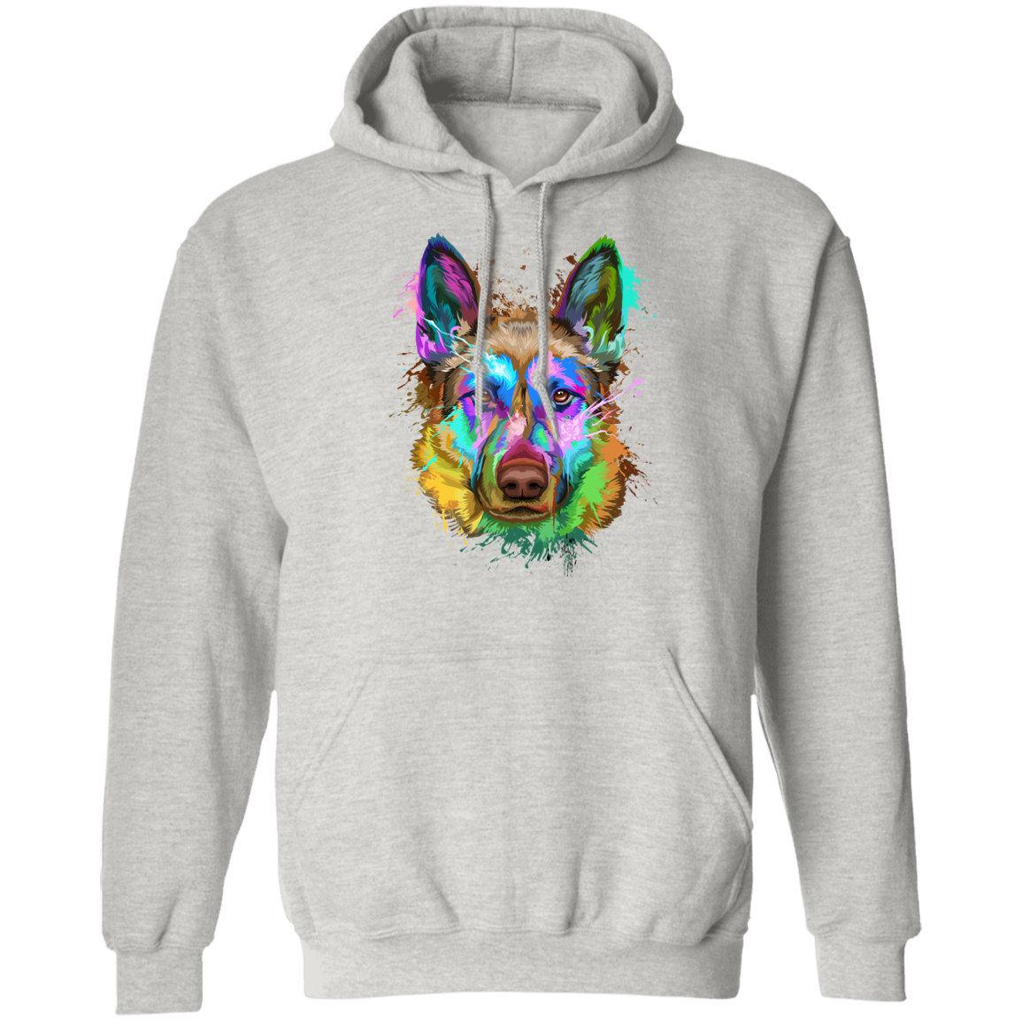 German Shepherd Splash Pullover Hoodie