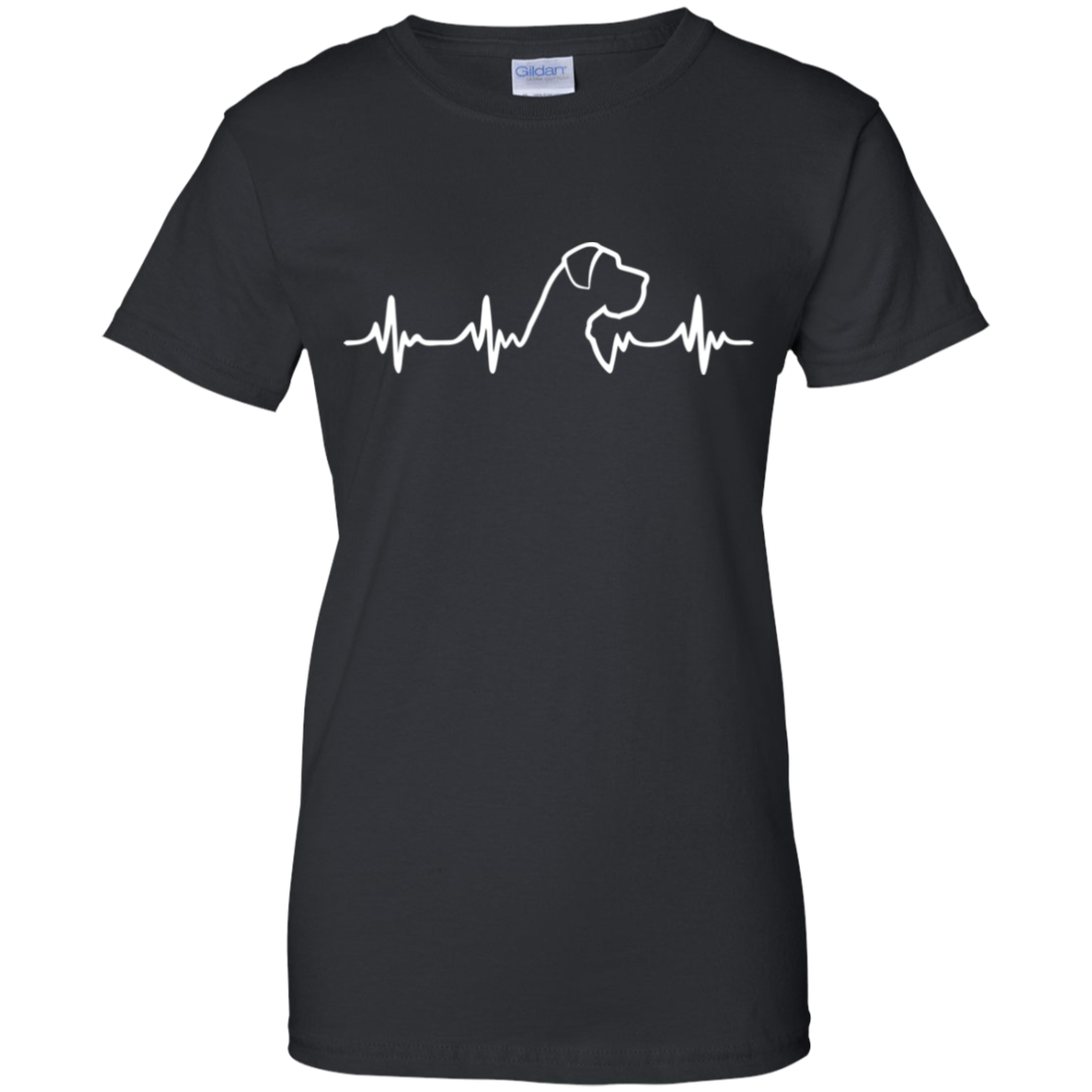 Great Dane Heartbeat Natural Ears Ladies' T-Shirt